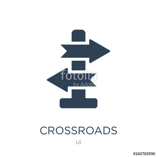 500x500 Crossroads Icon Vector On White Background, Crossroads Trendy