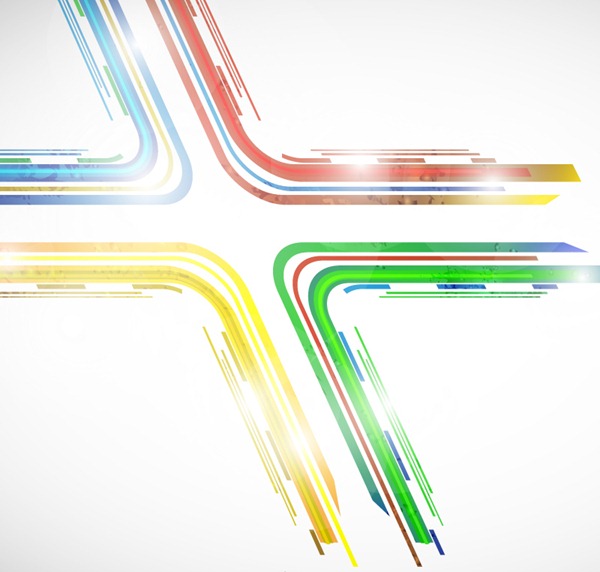 600x572 Colorful Crossroads Curve Design Vector Graphics My Free