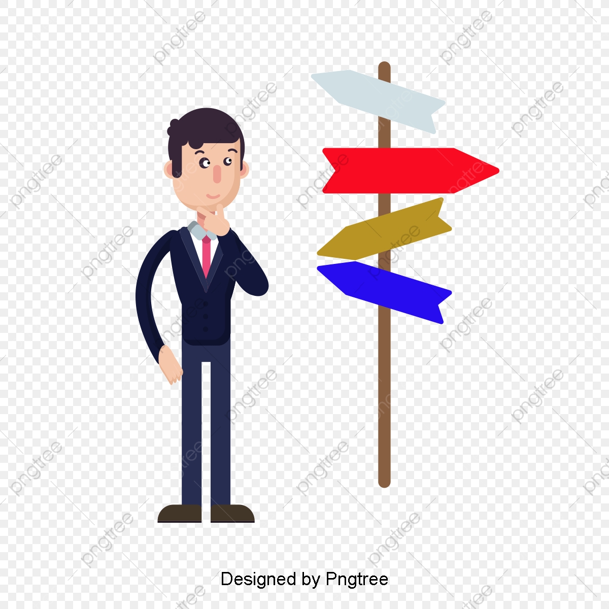 1200x1200 Confused Crossroads, Vector Material, Worry Expression, Confused