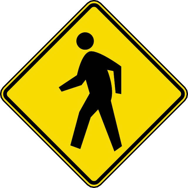 640x640 Pedestrian Crossing Road Vector Sign