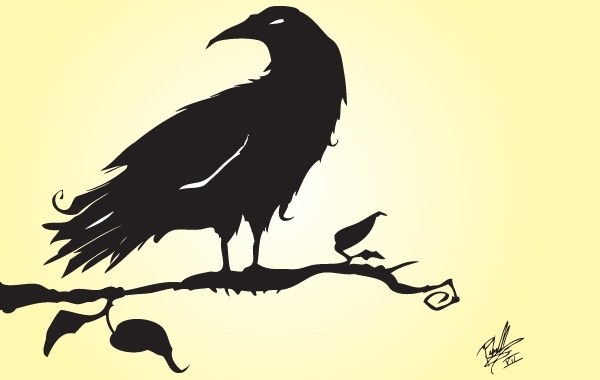 600x380 Free Vectors Silhouette Vector Crow Saint