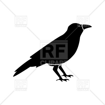 400x400 Black Crow On White Background Vector Image Of Plants And Animals