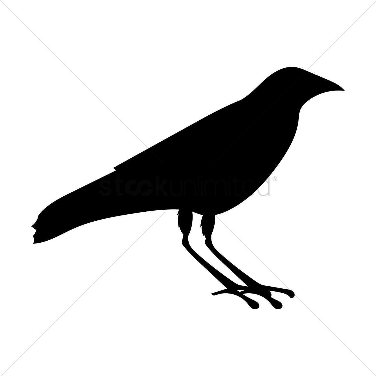 Silhouette Of Crow Vector Image 1300x1300 Silhouette Of Crow Vector Image