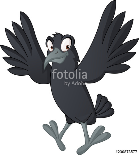 Cartoon Cute Crow Vector Illustration Of Funny Happy Raven 450x500 Cartoon Cute Crow Vector Illustration Of Funny Happy Raven