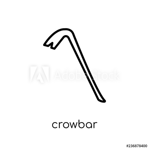 500x500 Crowbar Icon Trendy Modern Flat Linear Vector Crowbar Icon
