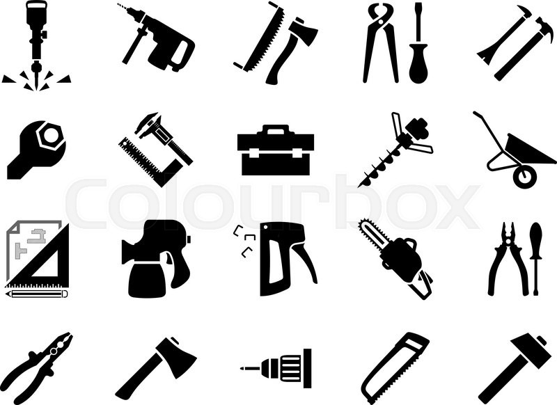 800x582 Hammers, Screwdrivers, Axes, Saws, Stock Vector Colourbox