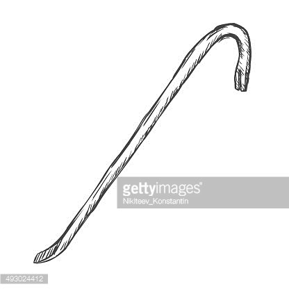 416x416 Vector Sketch Single Crowbar Premium Clipart