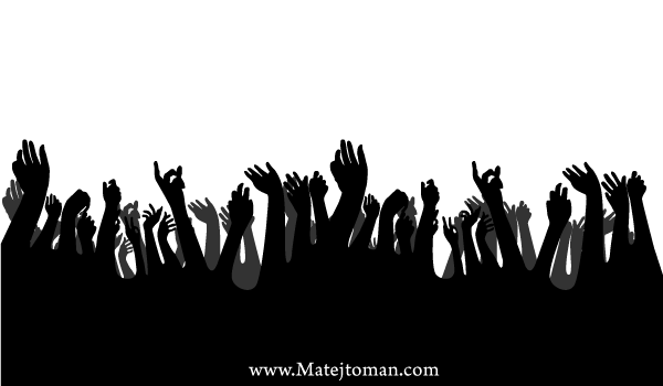 600x350 Crowd Hands Up Free Vector Silhouettes Free Hands Vector Art