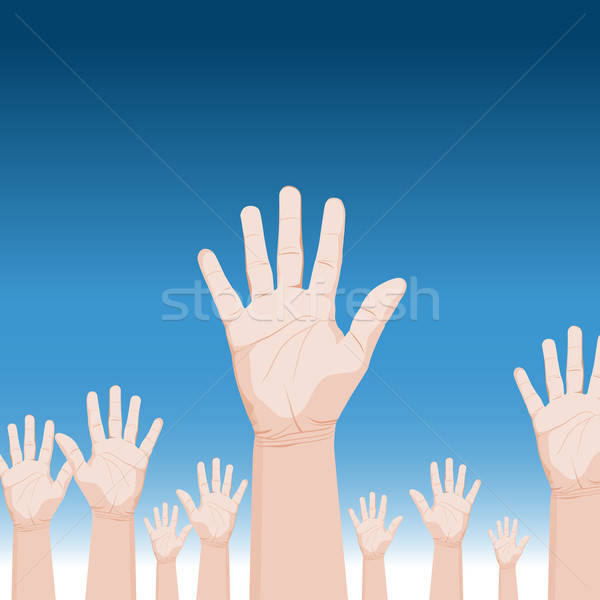 600x600 Crowd Raising Hands Vector Illustration John Takai