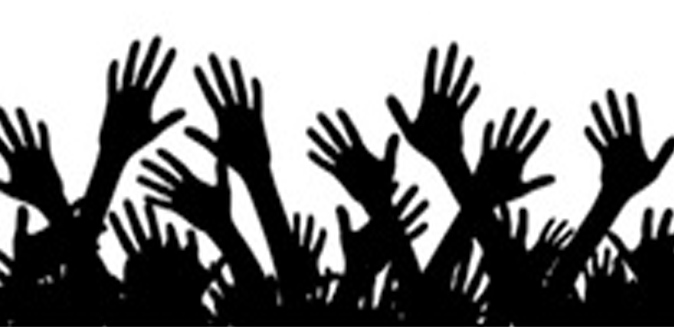 674x327 Hands Up Silhouette Vector
