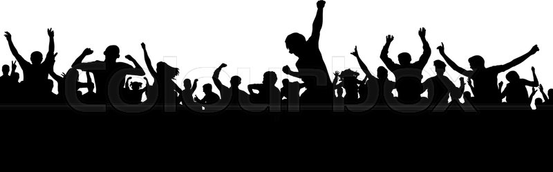 800x249 Hands Up Fans Crowd Of People Stock Vector Colourbox