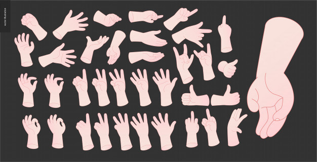 626x320 Hands Vector Set Vector Premium Download