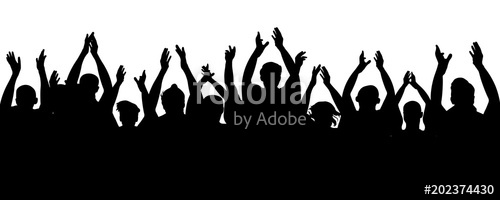 500x200 Applause Audience Crowd People Cheering, Cheer Hands Up Cheerful