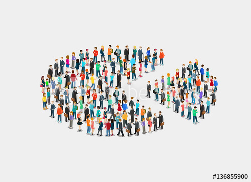 500x362 Flat Isometric Crowd Of People Vector Social Segment