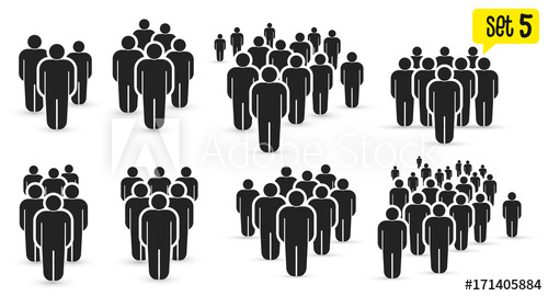 500x270 People Icon Set In Trendy Flat Style Persons Symbol For Your