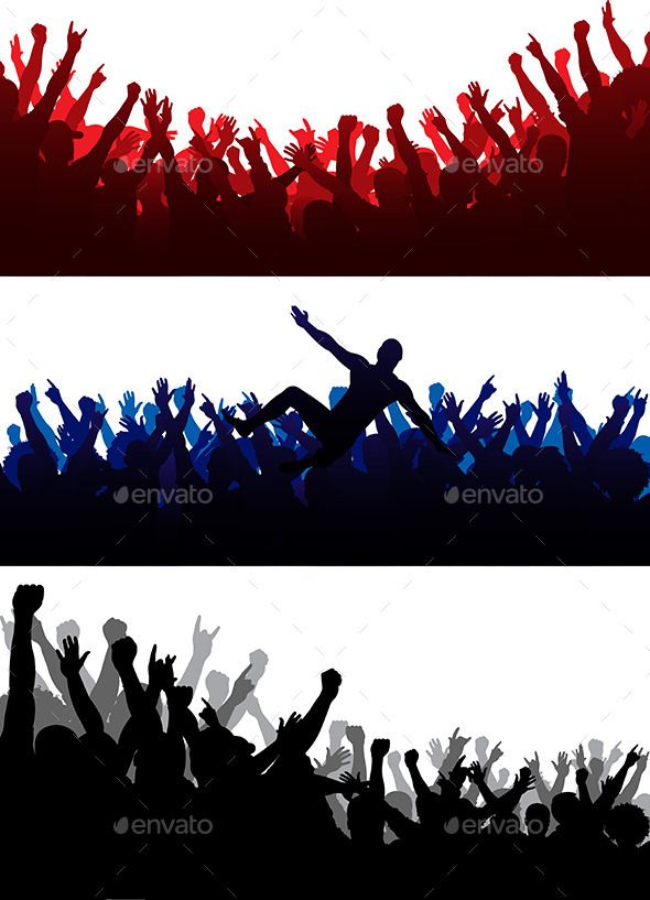 590x817 Crowd Silhouettes Set