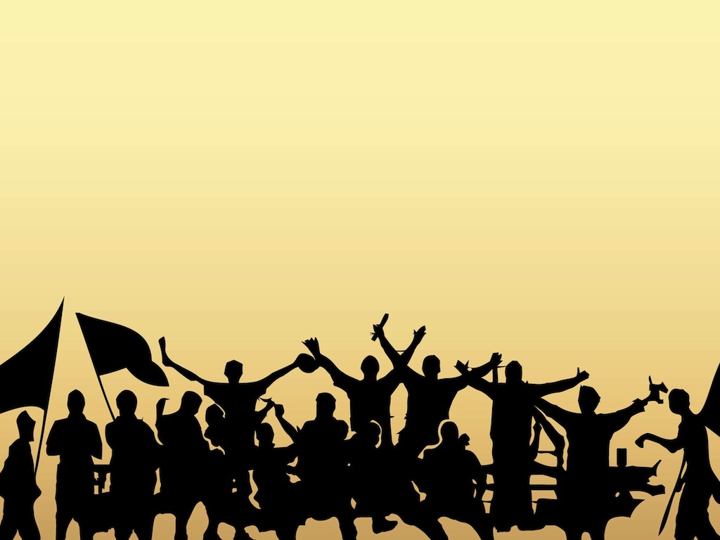 1024x768 Crowd Silhouettes Vector Art Graphics
