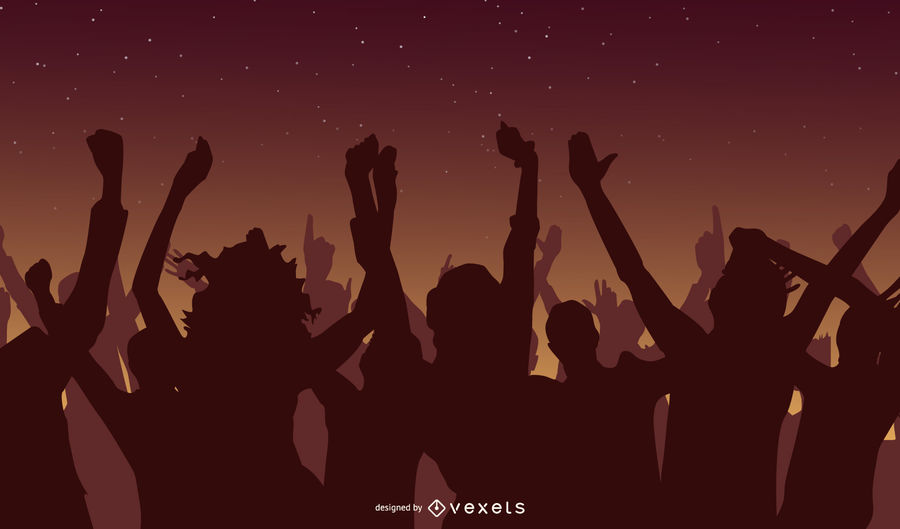 900x529 Dancing Crowd Silhouette Design