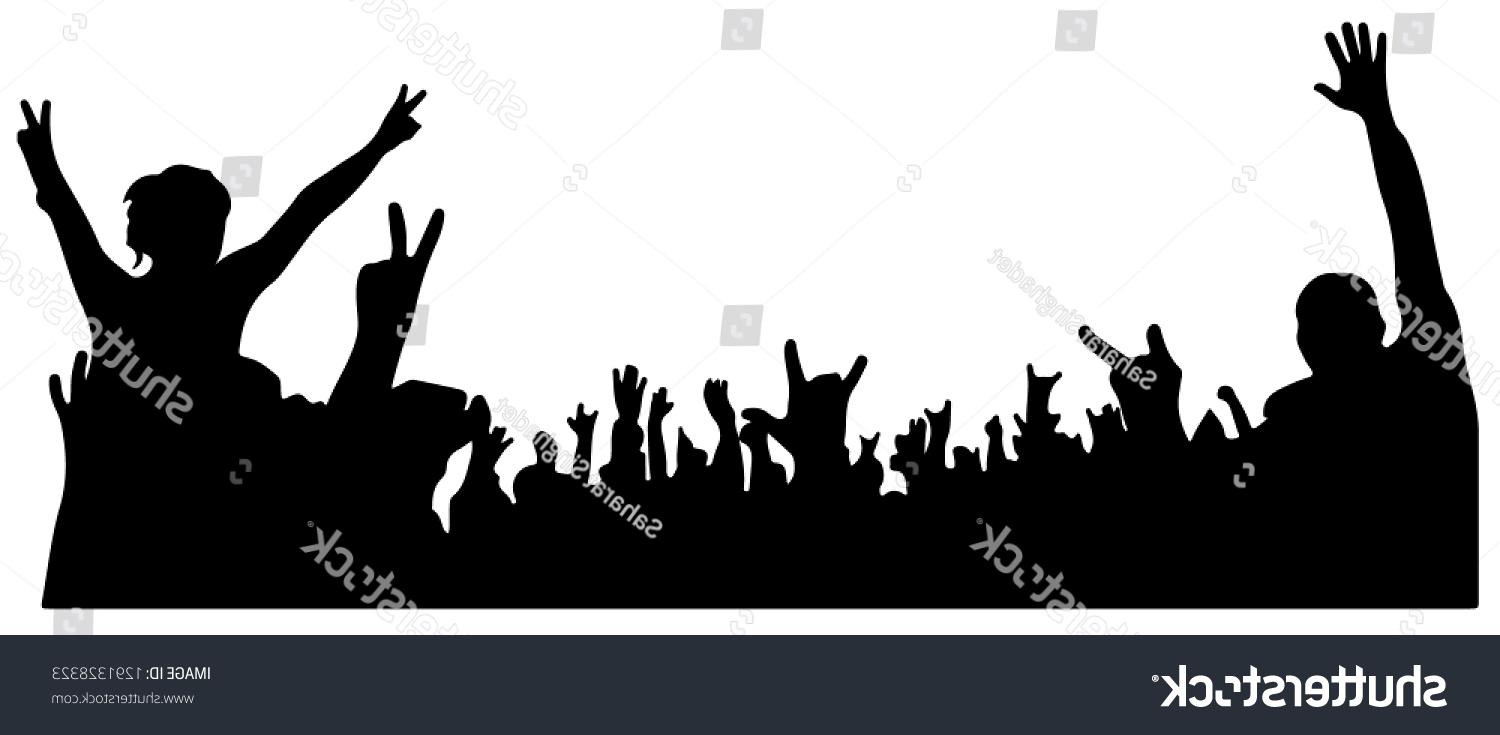 1500x735 Hd Concert Crowd Silhouette Vector Design Free Vector Art