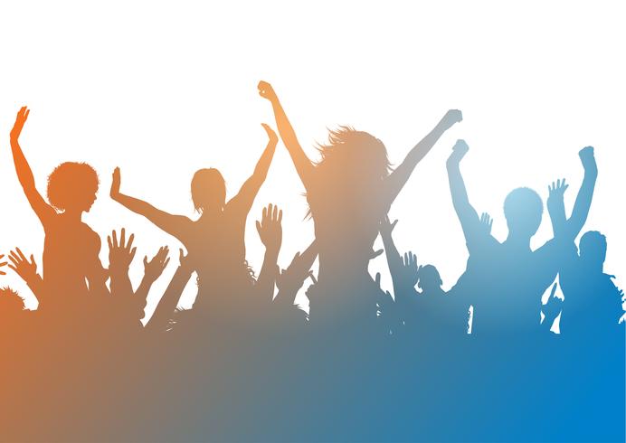 692x490 Party Crowd Silhouette