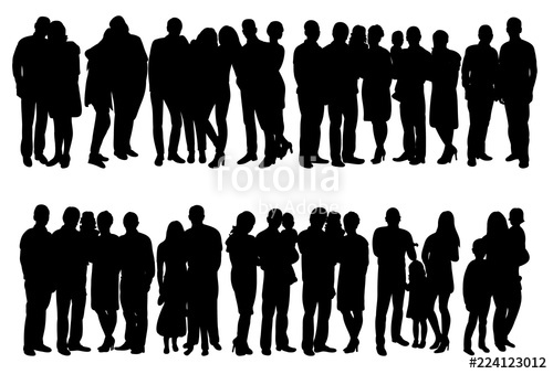 500x339 Set Of People Crowd Silhouette Stock Image And Royalty Free