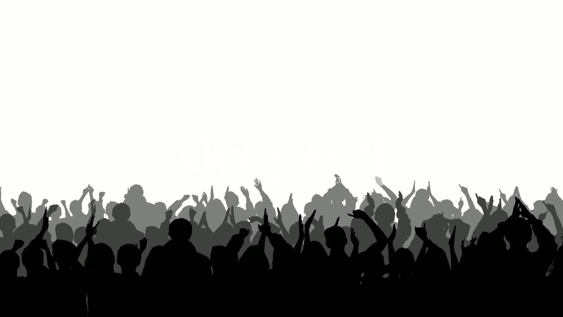 1920x1080 Silhouettes Cheering Crowd Silhouettes Royalty Free Video