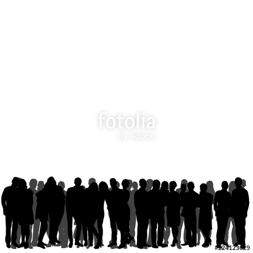 Crowd Silhouette Vector At Vectorified.com | Collection Of Crowd ...