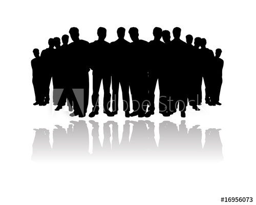 500x400 Vector People Crowd Silhouette