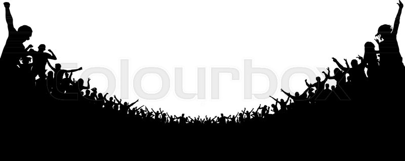 800x318 Crowd Of People Applauded Silhouette Stock Vector Colourbox