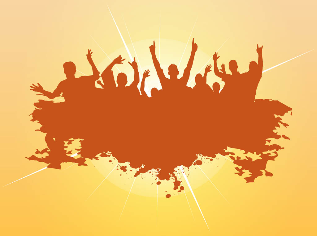 1024x765 Dancing Vector Crowd Vector Art Graphics