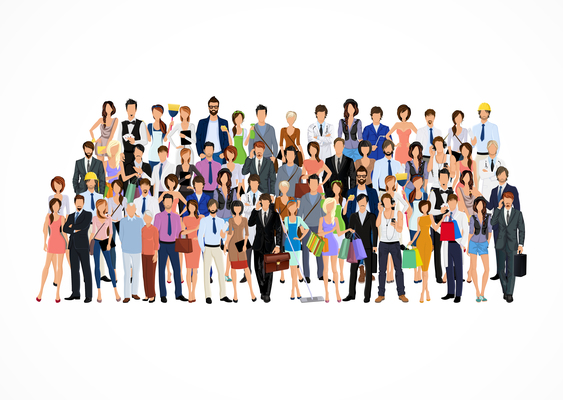 563x400 Page Crowd On Curated Vector Illustrations, Stock Royalty Free
