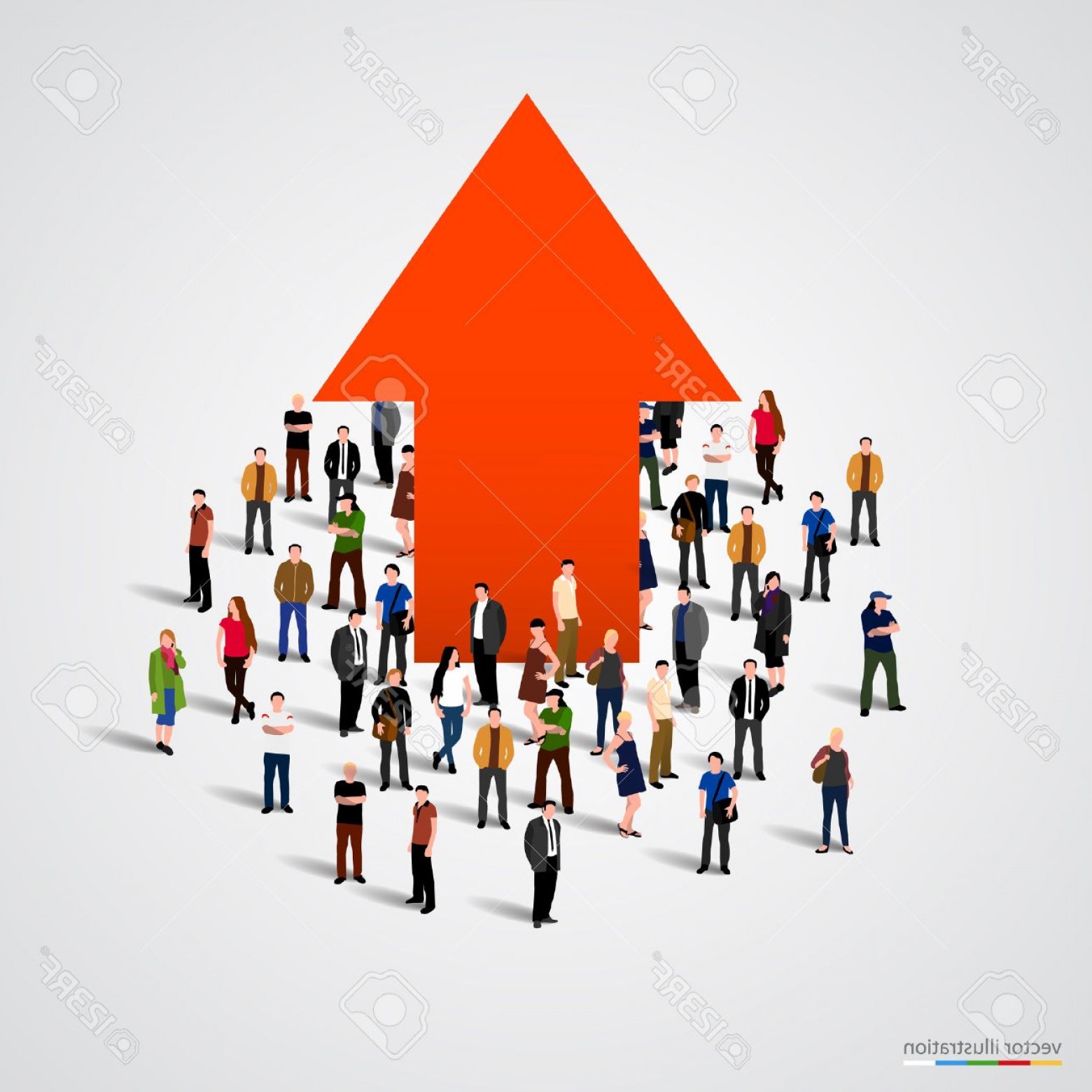 1560x1560 Photostock Vector Growth Chart And Progress In People Crowd Vector