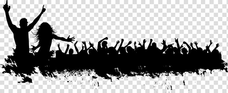 800x329 Silhouette Crowd, Carnival Crowd Silhouette Material Transparent