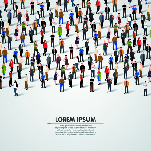 500x500 Creative Crowd Vector Background Material Free Download