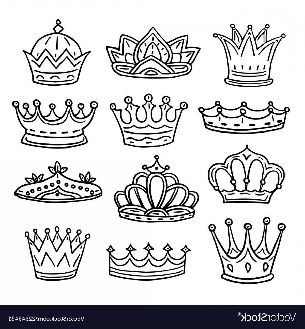 Hand Drawn Crowns King Queen Doodle Crown And Vector Handandbeak 1200x1296 Hand Drawn Crowns King Queen Doodle Crown And Vector Handandbeak