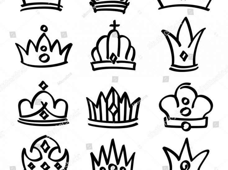 734x548 Disney Princess Crown Drawing Vector Line Images Free Simple