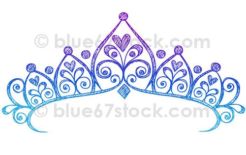 500x315 Hand Drawn Sketchy Princess Tiara Crown Doodle Drawing Vector