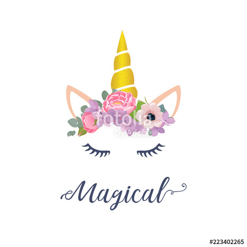 500x500 Cute Unicorn Vector Graphic Design Cartoon Unicorn Head