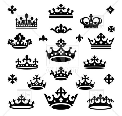 400x380 Silhouettes Of Queen And Royal Crown Vector Image Of Objects