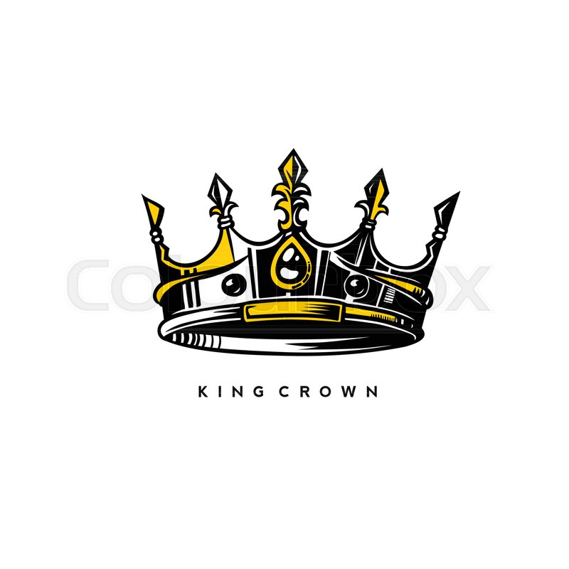 800x800 Silver And Gold King Crown Logo On Stock Vector Colourbox