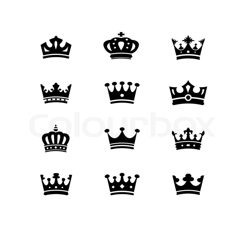 800x800 Crown Collection Isolated On White Stock Vector Colourbox