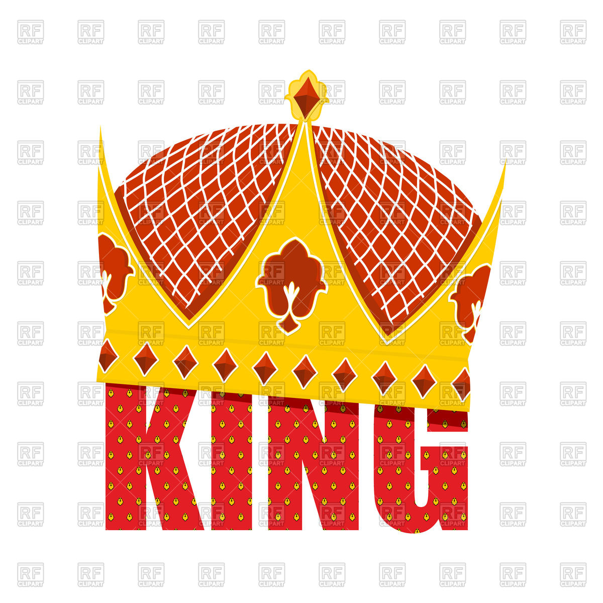 1200x1200 Goldend Crown With Diamonds, Lettering King Vector Image