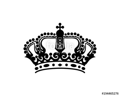 500x400 Luxury Classic Line Art Crown King Or Queen Sign Symbol Silhouette