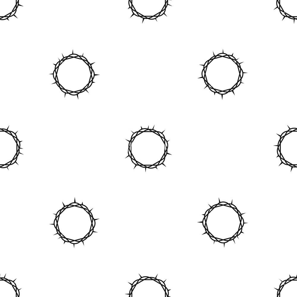 Crown Of Thorns Pattern Repeat Seamless In Black Color For Any 1000x1000 Crown Of Thorns Pattern Repeat Seamless In Black Color For Any