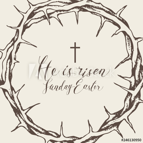 Vector Easter Banner With Handwritten Inscriptions He Is Risen 500x500 Vector Easter Banner With Handwritten Inscriptions He Is Risen