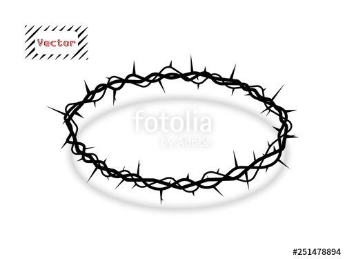 Vector Crown Of Thorns, Oval With Shadow The Symbol Of Christian 500x375 Vector Crown Of Thorns, Oval With Shadow The Symbol Of Christian