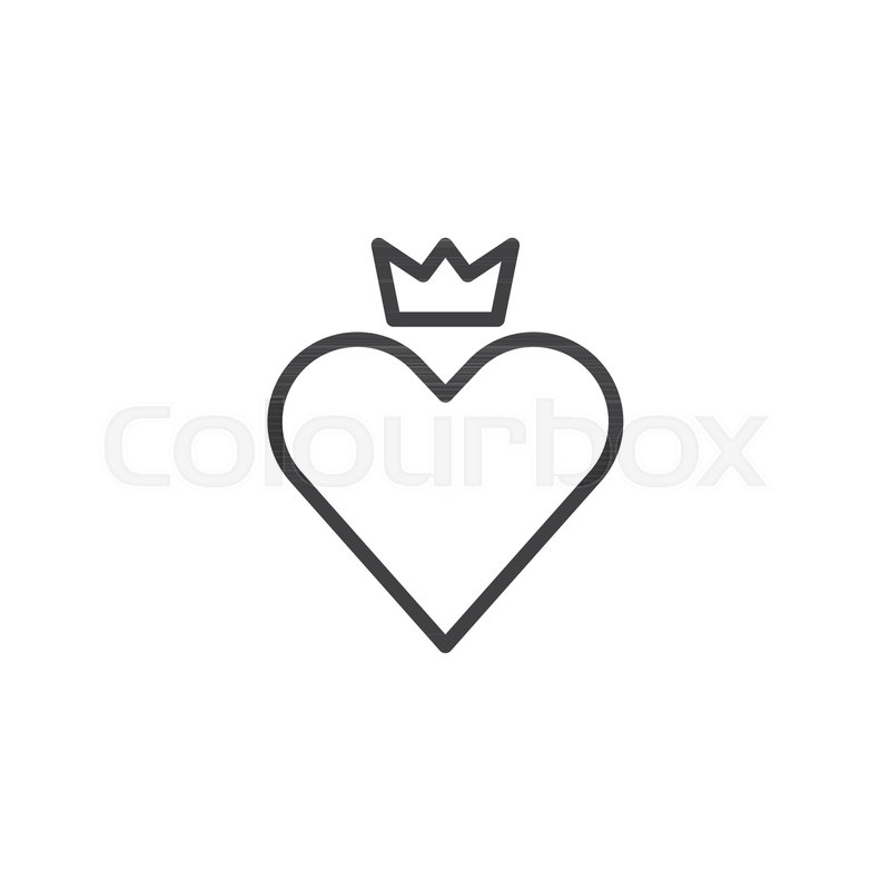 800x800 Heart Crown Line Icon, Outline Vector Stock Vector Colourbox