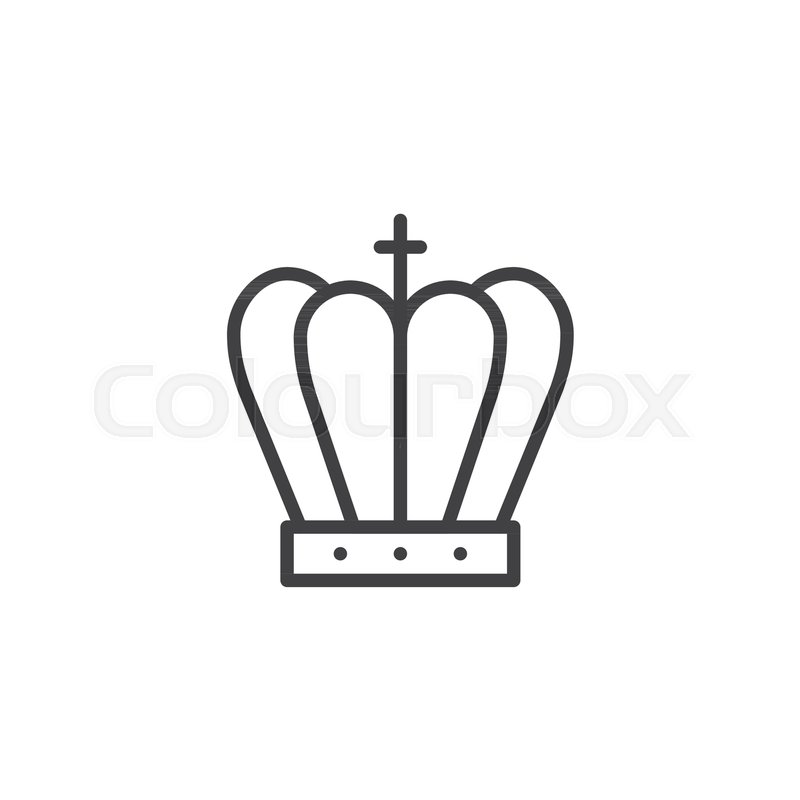 800x800 Royal Crown Outline Icon Linear Style Stock Vector Colourbox