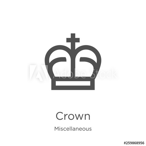 500x500 Crown Icon Vector From Miscellaneous Collection Thin Line Crown