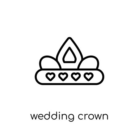 450x450 Wedding Crown Icon Trendy Modern Flat Linear Vector Wedding Crown